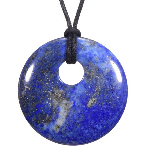 Jum-Femme Collier 80 Cm Avec Donut Pendentif Pierre Précieuse Dans Petit Sac
