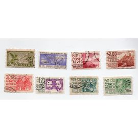 Mexique- Lot De 8 Timbres Oblitérés Poste Aérienne