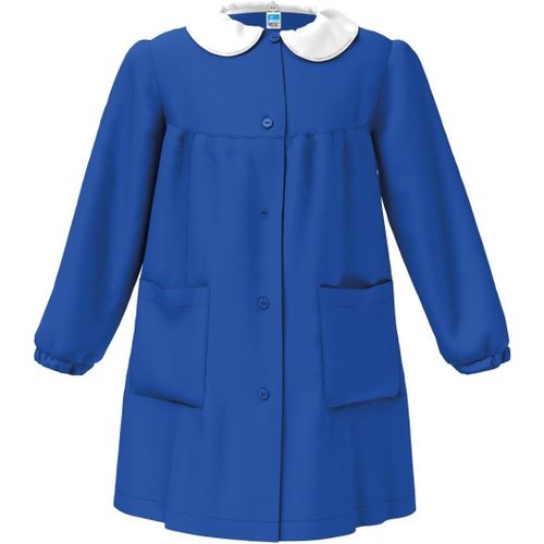 Tianyi-Tablier École Primaire Fille Blanc Noir Bleu Boutons