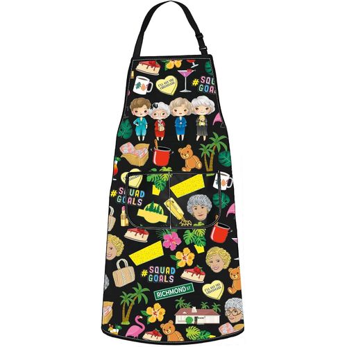 TIANYI-Golden Girl Tablier de cuisine Blanche & Rose & Dorothy & Sophia Cadeau pour les fans de Stay Golden BBQ Tablier Bachelorette Party Merch