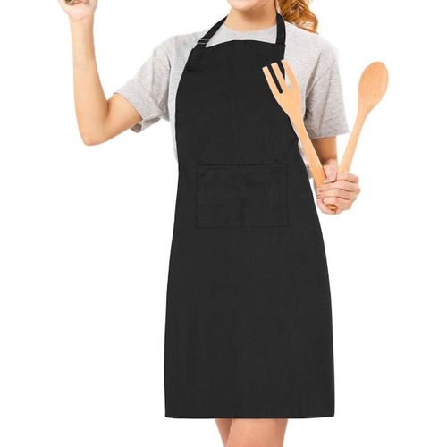 TIANYI-Tablier de cuisine - Tablier de barbecue - Coton - Noir