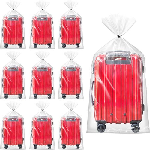 Kalanka-Lot De 10 Grands Sacs De Rangement, 90 X 120 Cm, En Plastique, Avec 20 Bandes, Transparents, Pour Le Rangement, Réutilisables, Pour Valises, Meubles