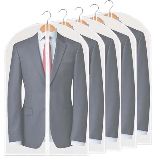 Maas-5 Pièces Housse Vetements À Suspendre À Fermeture Éclair, 60 X 80 Cm Housse Costume Homme, Translucide Housse Portant Vetement, Housse Penderie Pour Rangement Vetement (A)