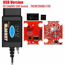 Prise En Charge Bt/Wifi Elm 327 De Puce Du Commutateur Pic18f25k80 De Hs-Can/Ms-Can Elm327 V1.5 Pour Le Eau De Diagnostic De Voiture De Ford Forscan Obd2 - Type Usb Ftdi