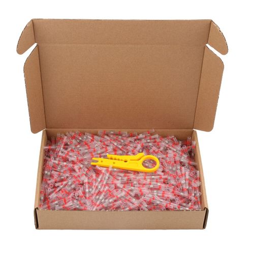 100   5000 pièces politiquement als thermorétractable soudure manchon isolé électrique bout à bout - [Red AWG 22-18]-2000PCS