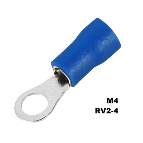 Connecteur de fil de câble électrique isolé bleu,anneau de M3-M8 RV2,CriAJTerminal,IER 14AWG,100 pièces,50 pièces- [RV2-4]-100pcs