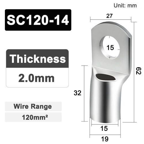 Connecteur de fil de terminal de SC politiquement als,anneau de connecteur de câble électrique- [SC120-14]-10 PCS
