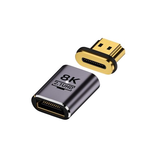 Adaptateur Hdmi Magnétique 8K - Transmission Haute Vitesse 48 Gbit/S - Prise Magnétique Hdmi 2.1 Mâle Vers Femelle - Compatible Téléviseurs Ordinateurs Portables Moniteurs Lecteurs Blu Ray - Droit