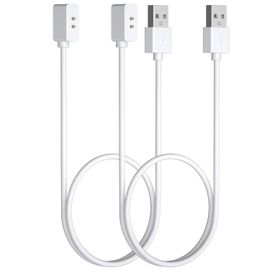 WQD-Chargeur Compatible avec Xiaomi Mi Band 8/8 Pro/8 Active/ 9/9 Pro/9 Active/Redmi Watch 3 Active (NO pour RedmiWatch 3) / Redmi Watch 4/5/5 Active/5 Lite Smart Band 2, USB Câble (Blanc, 2 * 100cm)