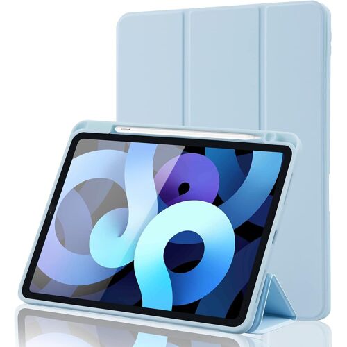ELVORIX-Coque iPad Air 11 Pouces M4 2026/M3 2025/M2 2024, Air 5e/4e 10,9 Pouces 2022/2020 avec Porte-Stylo, Prend en Charge la Charge de Pencil 2nd Gen, Auto Réveil/Sommeil Smart Cover, Bleu Clair