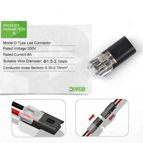 DIY GO-Connecteur électrique étanche,prise à 2 broches,câble électrique de voiture,connexion de borne - Connecteur à câble-10 pièces