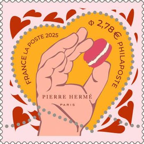 France 2025, Très Beau Timbre Neuf** Luxe Yvert 5845, Pour La Saint-Valentin, Le Coeur 2025 - Le Macaron Par Pierre Hermé - Paris.