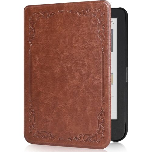 Tenano Étui en Tissu pour Kobo Clara Colour/BW/2E,Tolino Shine Colour/Shine 5/4,Housse de Protection avec Fonction Veille/Réveil Automatique,Brown