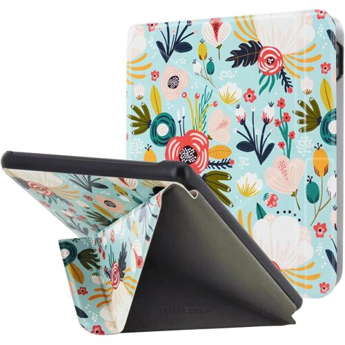 Étui Pour Kobo Libra Colour 7"" (Modèle N428 2024)-Coque Légère En Cuir Pu De Qualité Supérieure Avec Support Origami Et Fonction Auto Sleep/Wake,Fleur