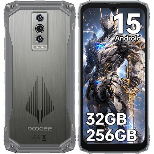 DOOGEE Blade 10 Pro Energy Smartphone Incassable 32Go RAM+256Go ROM, Smartphone Android 15, Écran 6.56 HD+ 90Hz, 50MP+8MP, Batterie 6150mAh, Octa Core, 4.5G/NFC/10.7mm/Double SIM/Face ID, Argent