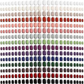 Jum-360 Pcs Ongles Court Coller Faux Ongles Artificiels Carrés Set Presse Ongles Faux Ongles Brillants Couleur Pure Ongles Couverture Complète Faux Ongles Taillemoyenne(Couleur 