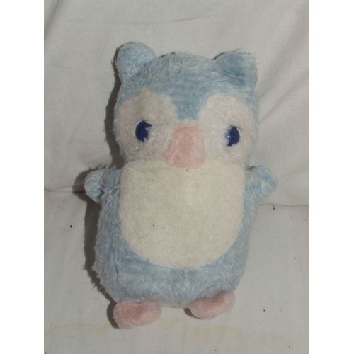 HIBOU BOULGOM BLEU BLANC ROSE 22 cm