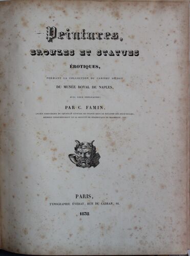 ¿Musée Royal De Naples, Peintures, Bronzes Et Statues Érotiques Du Cabinet Secret, 1832