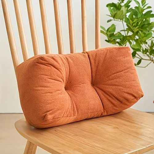 Oreiller De Dos Pour Chaise,Soutien Lombaire,Pour Chaise De Bureau,Soulagement Des Douleurs Dans Le Bas Du Dos,Coussin Doux,Lit De Voiture,Canapé Assis--1pc Orange