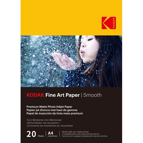 KODAK - 20 feuilles de papier photo 230g/m², mat, Format A4 (21x29,7cm), Impression Jet d'encre effet lisse - 9891092--