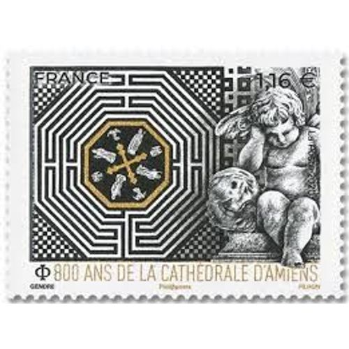 Architecture : 800ème Anniversaire De La Construction De La Cathédrale D'Amiens : Labyrinthe Et Ange Pleureur Année 2020 N° 5414 Yvert Et Tellier Luxe