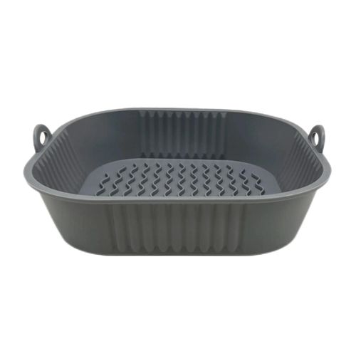 Plaque De Cuisson Pour Friteuses À Air En Silicone,Pliable,De Forme Carrée,De 19Cm,Avec Poignée,Outils De Cuisine.Grey