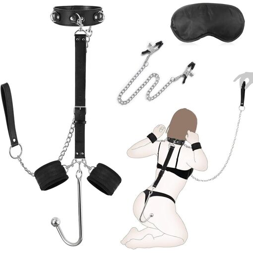 Jeu Bondage BDSM Chaîne Cœur Avec Pinces Seins/lèvres - Accessoire SM - Neuf