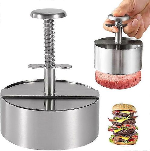 Presse À Hamburgers, Machine À Hamburgers En Acier Inoxydable 304, Les Moules De Fabrication De Galettes Antiadhésifs Réglables Conviennent Aux Hamburgers De B?uf (114mm)