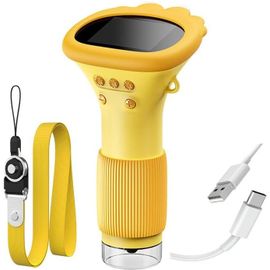 Microscope portable pour enfantsmicroscope numériqueavec écran de 2,0"" et lumières LEDzoom 1000xmini microscopecadeau d'anniversaire pour enfants à partir de 3 ansjaune