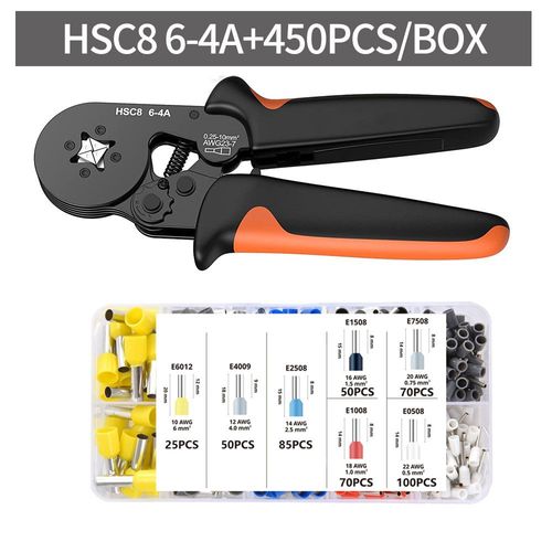 Outils de sertissage de bornes de tube,pince à sertir de virole,jeux de pinces d'électricien,embouts de fil,HSC8- HSC8 6-4A 450PCS