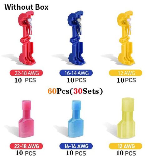 Connecteur de câble électrique rapide en T,borne de fil de verrouillage d'épissure instantanée,120 pièces,240 - 60PCS Without Box -B