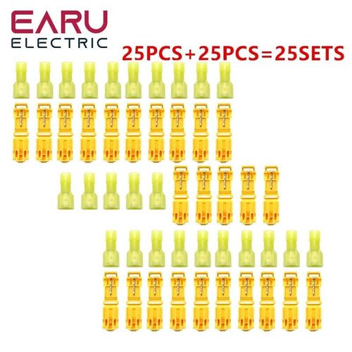 Connecteur de câble électrique rapide en T,borne de fil de verrouillage d'épissure instantanée,borne de fil - [T3]-50PCS(25SETS)