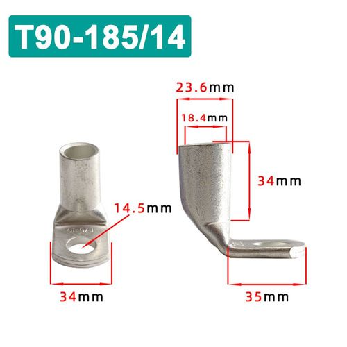 Connecteur de Câble Électrique en Cuivre Plaqué 18/18 à Angle Droit pour Automobile,T90- T90-185-14