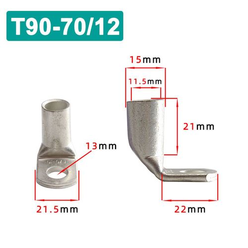 Connecteur de Câble Électrique en Cuivre Plaqué 18/18 à Angle Droit pour Automobile,T90- T90-70-12[B]