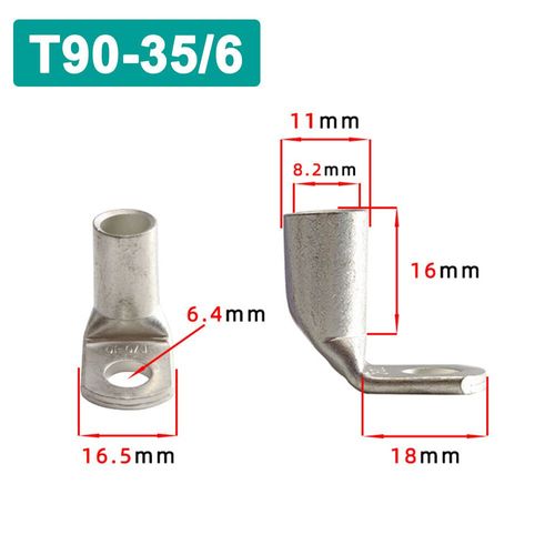 Connecteur de Câble Électrique en Cuivre Plaqué 18/18 à Angle Droit pour Automobile,T90- T90-35-6[D8]