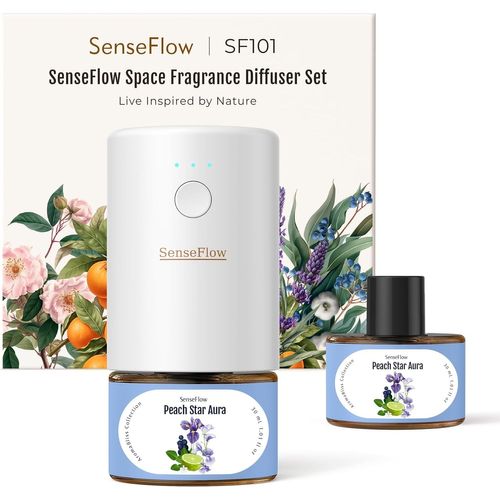 Diffuseur Huiles Essentielles Parfum Maison Sf101, Ultrasonique Sans Eau, 100% Végétal, Aromathérapie 120 Jours, Pour Maison, Hôtel, Studio, Jusqu¿À 100¿ - Pêche Starlight 