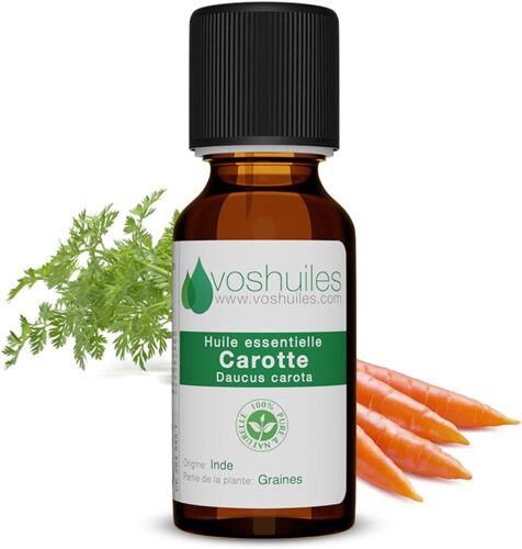 Voshuiles - Huile Essentielle Carotte - 10ml - 100% Pure Et Naturelle - Hebbd - Utilisation En Massage Dans Huile Végétale - Parfum Très Aromatique - Traçabilité Et Qualité - Entreprise Française 