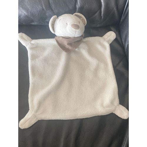 DOUDOU PLAT OURS BLANC BANDANAS GRIS BEIGE KIABI SIMBA TOYS 30CM