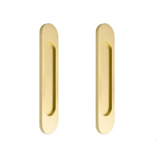 MOROBOR Lot de 2 poignées de porte coulissante ovales autocollantes DORE 18 cm x 4 cm