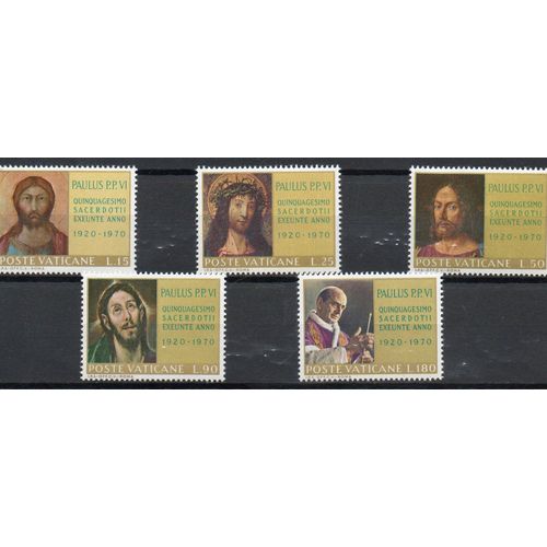 Vatican Timbres Jubilé Du Pape Paul Vi 1970