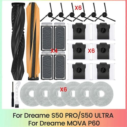 Pièces de rechange pour aspirateurs S50 Pro/S50 Ultra/P60 : brosse latérale principale, filtres, sacs d'aspirateur