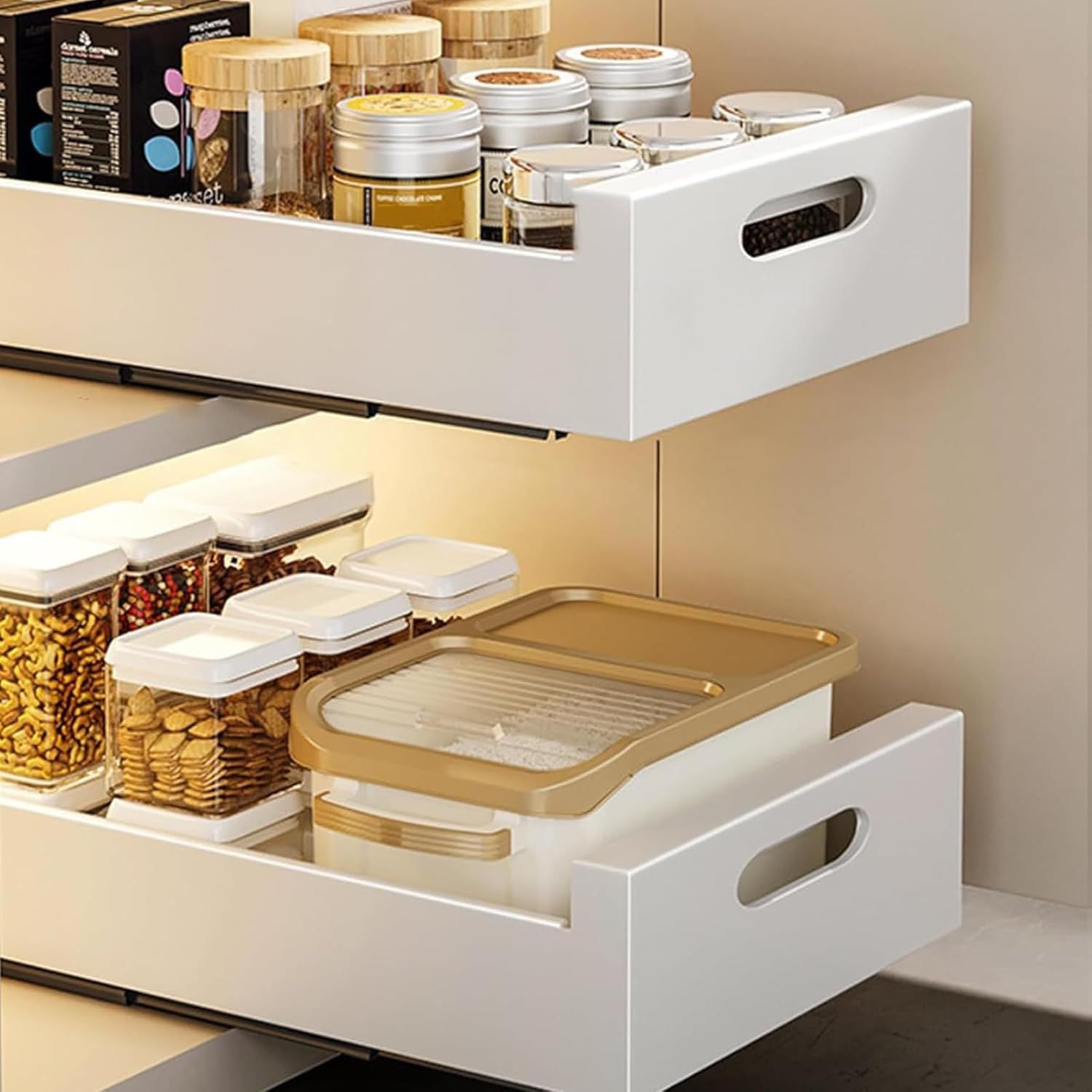 Tiroir Coulissant Ajustable Pour Placard - Largeur 30-50cm, Profondeur 53cm - Installation Sans Perçage