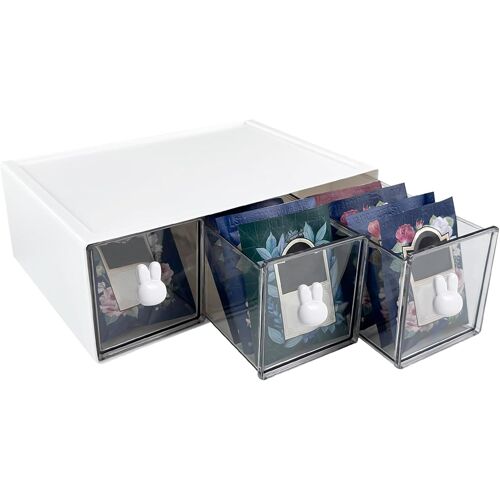 Sjzg-Boite À Thé Avec 3 Tiroirs, Boîtes Rangement Plastique, Organisateur Et Coffrets À Thé Et Café, Casierplacard, Cuisine Étagère De Rangement, Makeup Box, Pour Storage Et Organisation