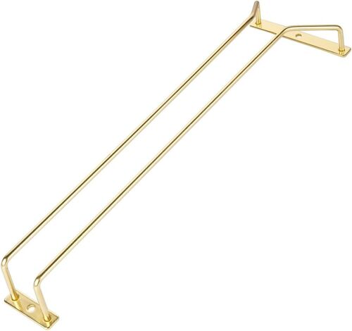 Sjzg-Support Pour Verres À Vin Doré De 40,5 Cm, Support À Verres À Pied, Support À Suspendre Pour Bar De Cuisine, 1 Rangée