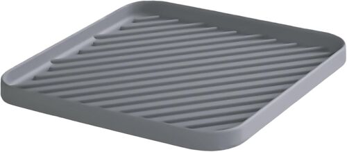 Sjzg-Plateau De Rangement En Silicone Pour Évier De Cuisine Et Salle De Bain, Plateau De Lave-Vaisselle, Plateau De Rangement Polyvalent Pour Salle De Bain Et Tiroir, Comptoir Antidérapant (Gris)