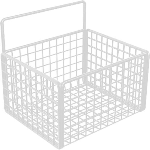 SJZG-Paniers De Cuisine Suspendus, Panier À Fruits Mural Sans Perçage, Petit Panier Métallique Adhésif, Paniers Muraux En Fil Métallique, Bac Pour La Cuisine(Blanc)