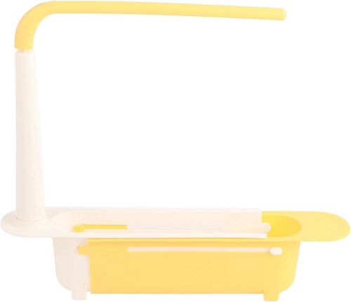 Sjzg-Support De Rangement Pour Évier Télescopique Organisateur D'évier De Grande Capacité Réglable Pour Évier De Cuisine (Jaune)
