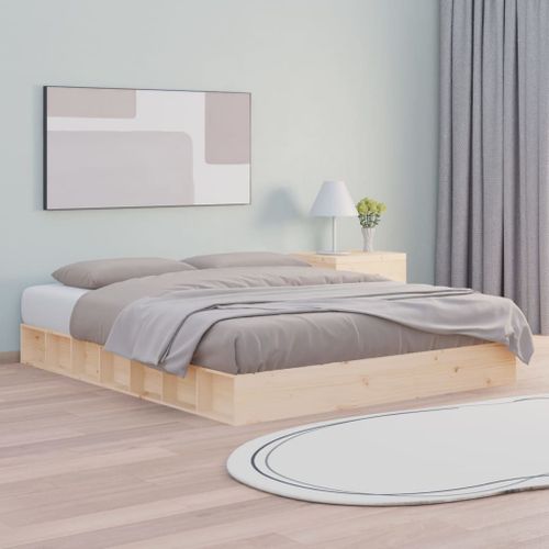 Vidaxl Cadre De Lit Sans Matelas 160x200 Cm Bois Massif