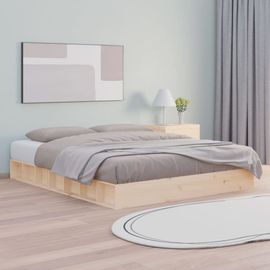 Vidaxl Cadre De Lit Sans Matelas 160x200 Cm Bois Massif