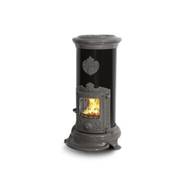 Godin - Poêle à bois petit godin 7,5 kw émail gris metallisé 310107000033